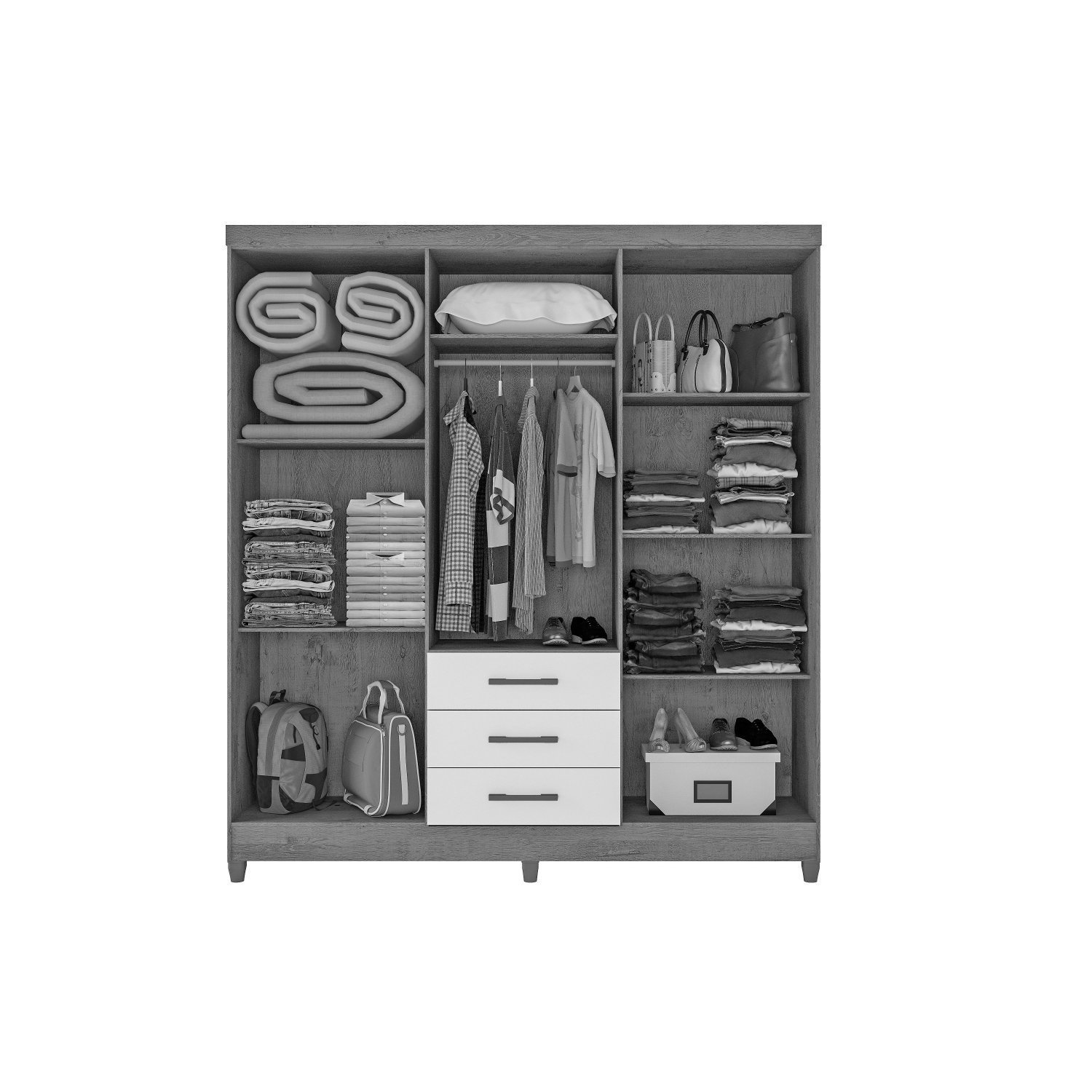 Guarda Roupa Casal 6 Portas 3 Gavetas Durban  - 2