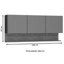 Ver imagem 3 de Armário Aéreo Cozinha Silver 3 Portas Gris/freijó - Pnr Móveis