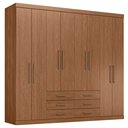 Ver imagem 3 de Guarda Roupa Casal 8 Portas 6 Gavetas Master Marrom/Jatobá