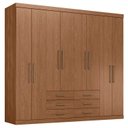 Ver imagem 3 de Guarda Roupa Casal 8 Portas 6 Gavetas Master Marrom/Jatobá