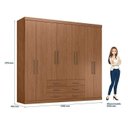 Ver imagem 4 de Guarda Roupa Casal 8 Portas 6 Gavetas Master Marrom/Jatobá