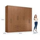 Ver imagem 4 de Guarda Roupa Casal 8 Portas 6 Gavetas Master Marrom/Jatobá