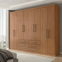 Ver imagem 1 de Guarda Roupa Casal 8 Portas 6 Gavetas Master Marrom/Jatobá