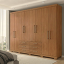 Ver imagem 2 de Guarda Roupa Casal 8 Portas e 6 Gavetas com Pés Master