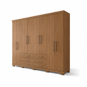 Ver imagem 3 de Guarda Roupa Casal 8 Portas e 6 Gavetas com Pés Master Marrom/Jatobá