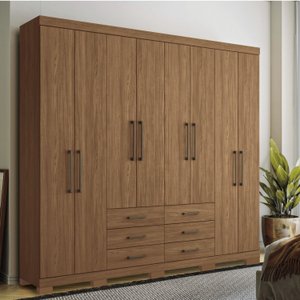 Guarda Roupa Casal 8 Portas 6 Gavetas Master com Pés