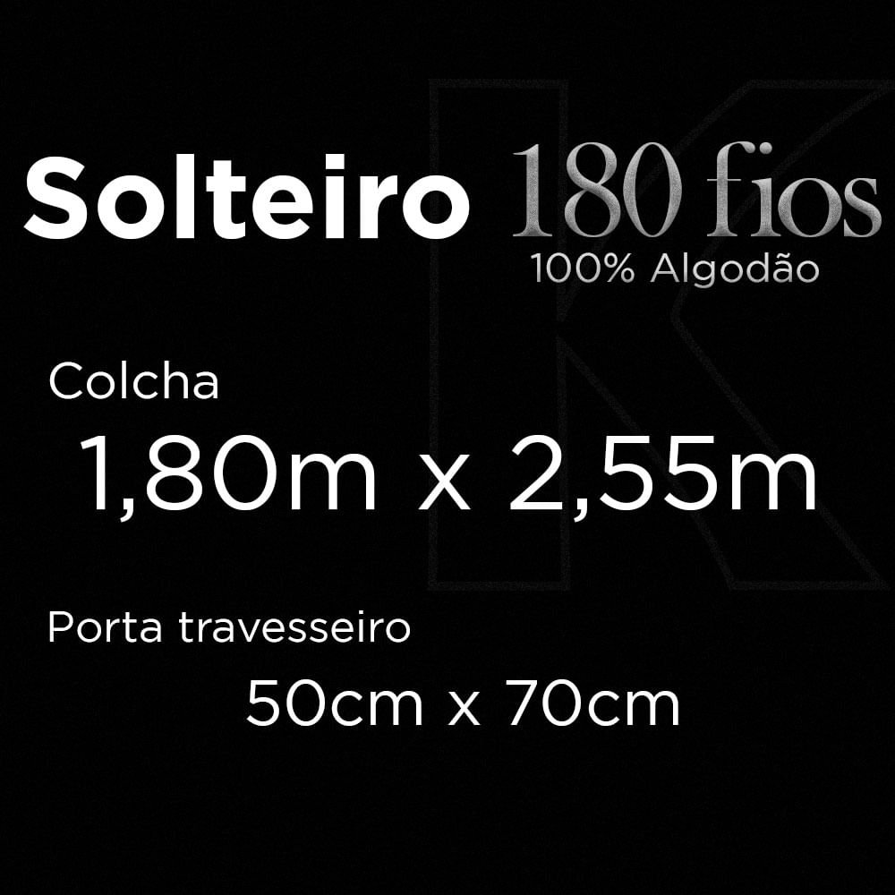 Colcha Solteiro Karsten 180 Fios Petter 2 Peças - 4