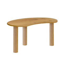 Mesa de Centro Pausini Meia Lua Maior Lâmina Natural de Madeira Pollo Decor - 1