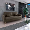 Ver imagem 2 de Sofá Cama Emília 2 Lugares 190cm Veludo Turkey Marrom Matrix