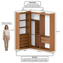 Ver imagem 3 de Guarda-Roupas Closet Modulado Roupeiro de Canto L sem Portas 6 Gavetas Versatille Yescasa
