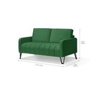 Ver imagem 3 de Sofá Living 3 e 2 Lugares Savana - 2,20/1,58mts Com Pé de Ferro Preto - Veludo Verde0