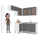 Ver imagem 6 de Torre Quente 1 Porta Basculante 2 Gavetas 70cm Menu Kitchen Fettuccine 