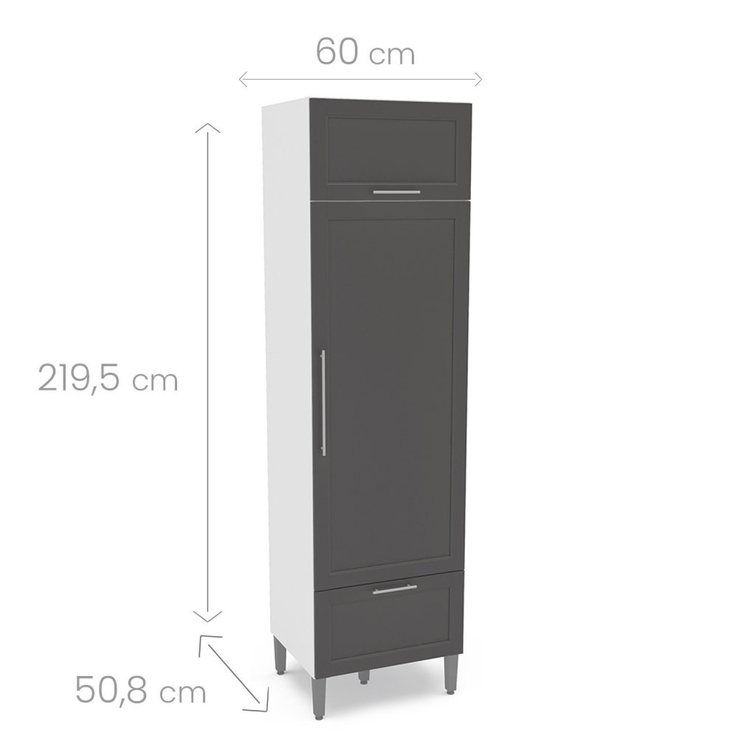 Paneleiro 2 Portas 1 Gaveta 60cm Menu Kitchen Fettuccine  - 3
