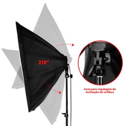 Kit Duplo Softbox Soquete E-27 Quádruplo Tripés 2m T-photo U Unica Unica - 5