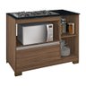 Balcão para Fogão Cooktop 2, 4 e 5 Bocas com Pé Notável Móveis Nogal/Granito - 4