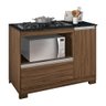 Balcão para Fogão Cooktop 2, 4 e 5 Bocas com Pé Notável Móveis Nogal/Granito - 1