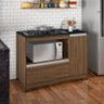 Balcão para Fogão Cooktop 2, 4 e 5 Bocas com Pé Notável Móveis Nogal/Granito - 3