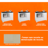 Balcão para Fogão Cooktop 2, 4 e 5 Bocas com Pé Notável Móveis Nogal/Granito - 2