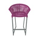 Ver imagem 3 de Conjunto Bistrô Champanheira Cinza Tampo Ripado e 2 Banquetas Reis Corda Náutica Rosa