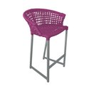 Ver imagem 2 de Conjunto Bistrô Champanheira Cinza Tampo Ripado e 2 Banquetas Reis Corda Náutica Rosa