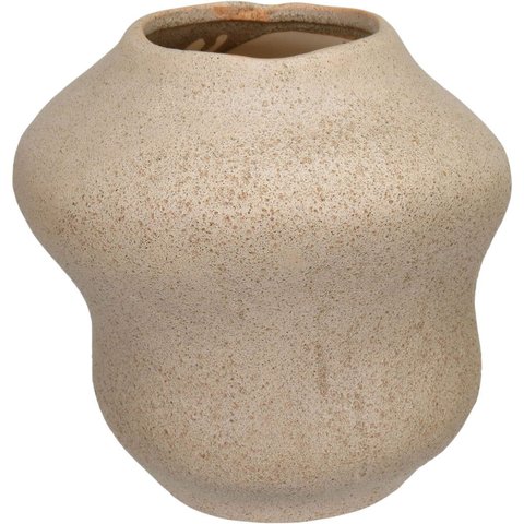 Vaso Decorativo Enfeite Home&co Cerâmica 17x18x18cm Bege