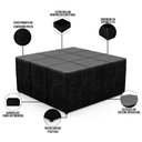 Ver imagem 3 de Puff Decorativo Para Sala de Estar Quadrado Milano 90x90cm W01 Couríssimo Preto - Lyam Decor