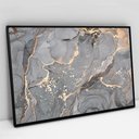 Ver imagem 1 de Quadro Decorativo em Canvas Abstrato Mármore Cinza Perolado TaColado Moldura Flutuante 4,5cm Preta 1