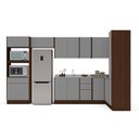Ver imagem 4 de Cozinha Completa 8 Módulos 15 Portas 4 Gavetas Sem Tampo Campanele