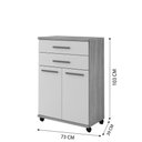Ver imagem 2 de Balcão Mônaco 2 Portas 2 Gavetas MDF 73cm Cinamomo-Off White Arte Móveis