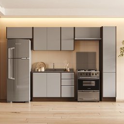 Cozinha Completa 5 Módulos 9 Portas 3 Gavetas Sem Tampo Campanele  - 1
