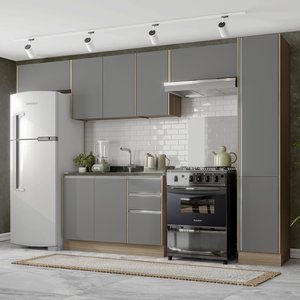 Cozinha Completa 5 Módulos 9 Portas 3 Gavetas Sem Tampo Campanele