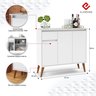 Aparador Buffet Veneza 3 Portas 1 Gaveta Pés Retro -ej:branco - 3