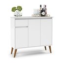 Ver imagem 1 de Aparador Buffet Veneza 3 Portas 1 Gaveta Pés Retro -ej:branco