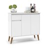 Aparador Buffet Veneza 3 Portas 1 Gaveta Pés Retro -ej:branco - 1