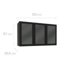 Ver imagem 2 de Armário Aéreo de Cozinha 3 Portas de Vidro Menu Kitchen Canelone 