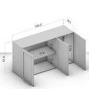 Ver imagem 6 de Armário Aéreo de Cozinha 3 Portas de Vidro Menu Kitchen Canelone 