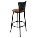 Ver imagem 6 de Banqueta Premium Alta em Aço Assento Madeira Peroba Rosa - Encosto em Junco Preto