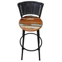 Ver imagem 7 de Banqueta Premium Alta em Aço Assento Madeira Peroba Rosa - Encosto em Junco Preto