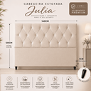 Ver imagem 3 de Cabeceira Casal Queen de Cama Box Estofada Eliana 160 cm Veludo