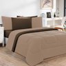 Kit Edredom + Jogo de Lençol 100% Algodão Gran Moratta 7 Peças Queen Avelã-marrom - 1