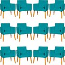 Ver imagem 1 de Kit 12 Poltronas Decorativa para Sala Nina Suede Cores Pé Palito 30cm Castanho - Suede