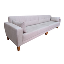 Ver imagem 2 de Sofá Gianni Tecido Impermeável - Pés Trapézio - 300cm Bipartido - Linhão Bege 309
