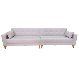 Sofá Gianni Tecido Impermeável - Pés Trapézio - 300cm Bipartido - Linhão Bege 309