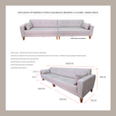 Ver imagem 4 de Sofá Gianni Tecido Impermeável - Pés Trapézio - 300cm Bipartido - Linhão Bege 309