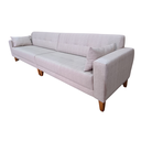 Ver imagem 3 de Sofá Gianni Tecido Impermeável - Pés Trapézio - 300cm Bipartido - Linhão Bege 309