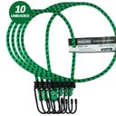 Ver imagem 1 de Kit 10 Un Elástico Bagageiro com Gancho Metal Starfer Verde e Preto 1,0m