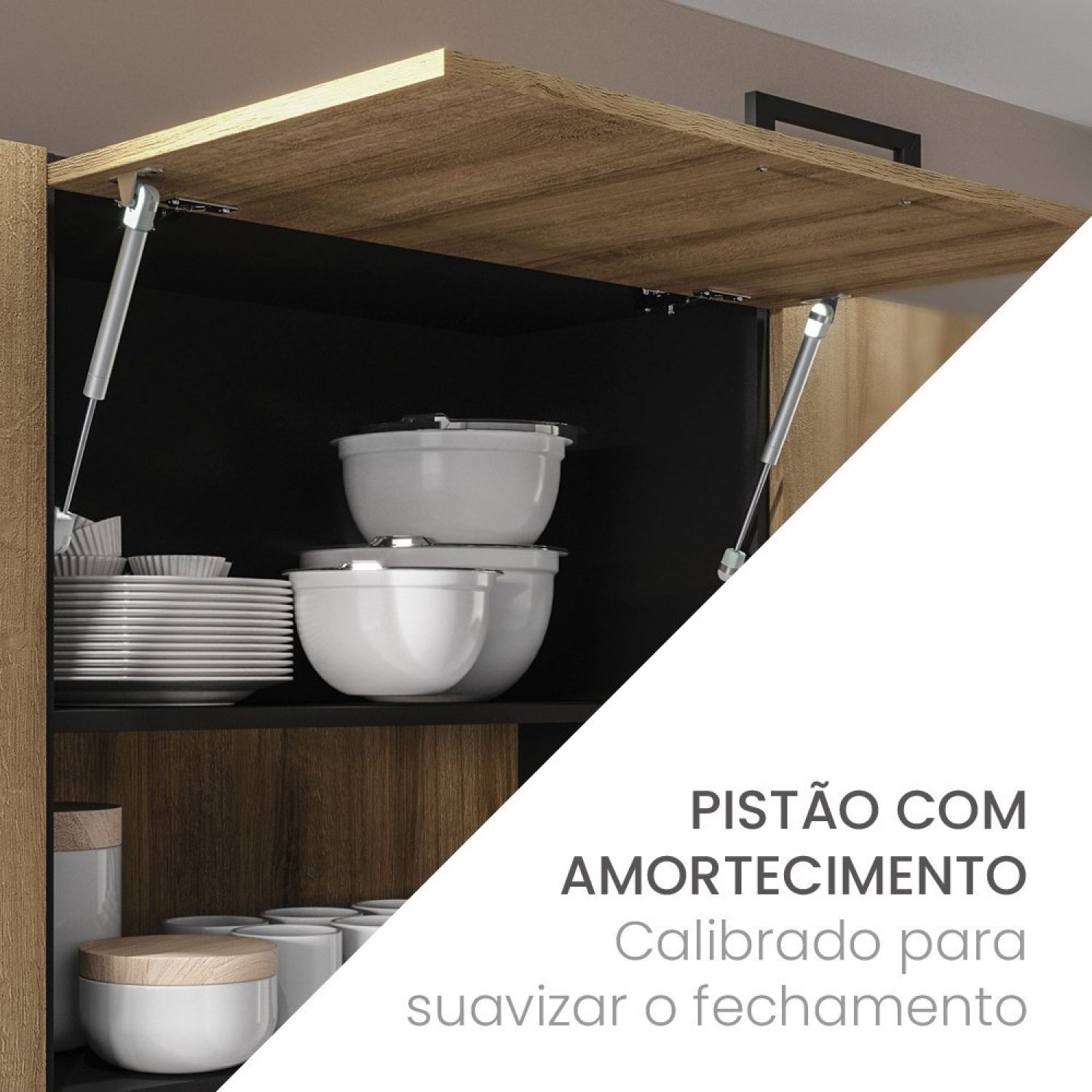 Armário Aéreo de Cozinha 1 Porta Basculante 80cm Menu Kitchen Raviolli  - 8