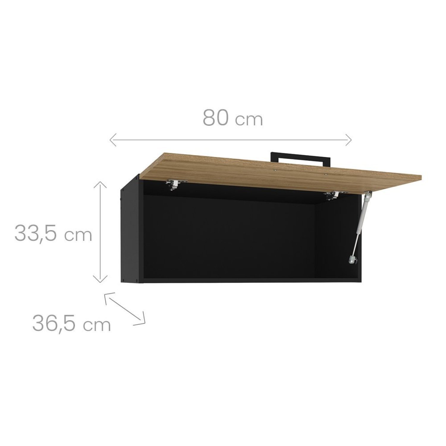 Armário Aéreo de Cozinha 1 Porta Basculante 80cm Menu Kitchen Raviolli  - 3