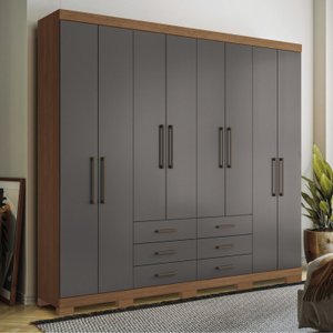 Guarda Roupa Casal 8 Portas 6 Gavetas Master com Pés
