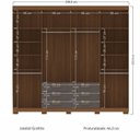 Ver imagem 5 de Guarda Roupa Casal 8 Portas e 6 Gavetas com Pés Master Cinza/Jatobá/Grafite